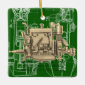 ウィスコンシンモーターミルウォーキーウィスコンシンガスエンジンX セラミックオーナメント (正面)