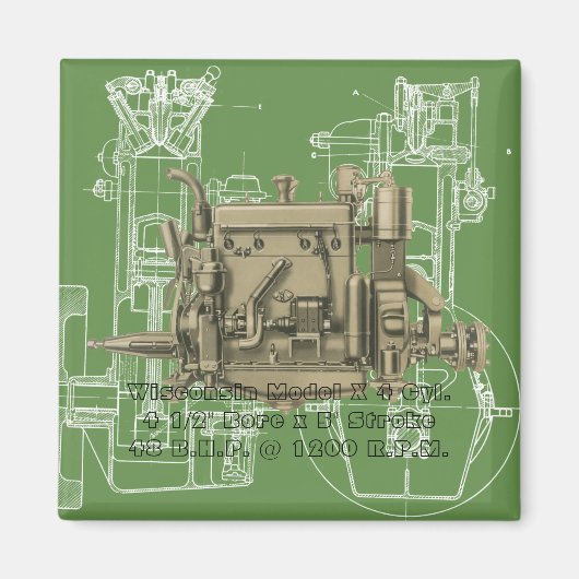 ウィスコンシンモーターミルウォーキーウィスコンシンガスエンジンX マグネット (正面)