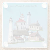 ウィスコンシンライトハウスガラスコースター ガラスコースター (裏面)