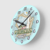 ウィスコンシンライトハウス ラウンド壁時計 (傾斜)
