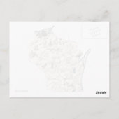 ウィスコンシンヴィンテージ写真マップアンティーク州図 ポストカード (裏面)