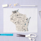 ウィスコンシンヴィンテージ写真マップ 薄葉紙 (クラフト)