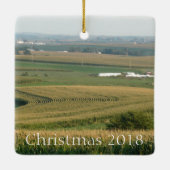 ウィスコンシン中西部のプラットビルのクリスマス セラミックオーナメント (裏面)