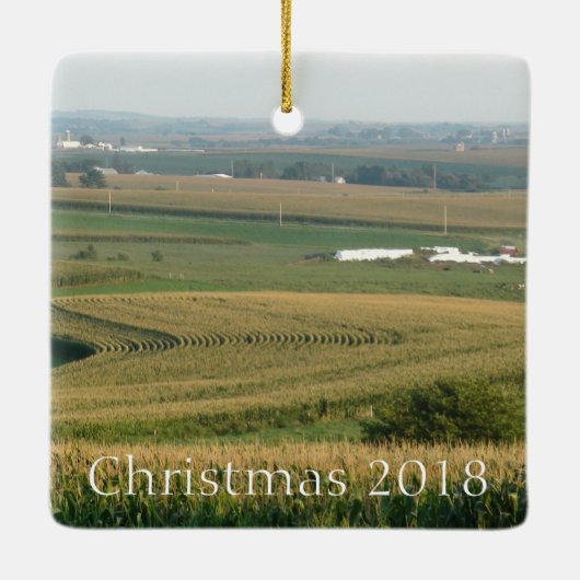 ウィスコンシン中西部のプラットビルのクリスマス セラミックオーナメント (裏面)