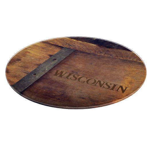 ウィスコンシン刻印チーズフープ付き切削板 カッティングボード (角)