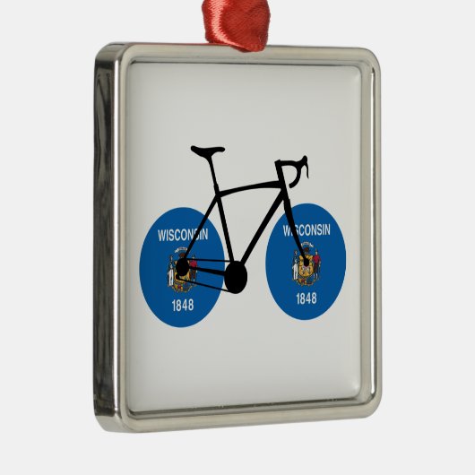 ウィスコンシン国旗のサイクリング メタルオーナメント (右)