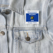 ウィスコンシン国旗のボタン 缶バッジ (インサイチュ)