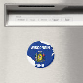 ウィスコンシン国旗の地図 マグネット (インサイチュ (食洗機))