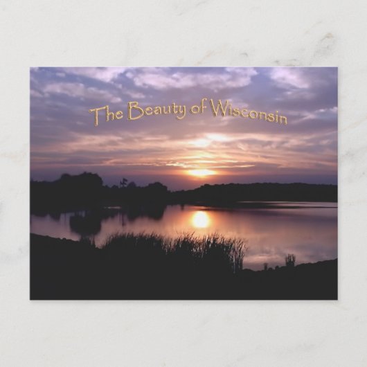 ウィスコンシン夕日はがき ポストカード (正面)