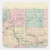 ウィスコンシン州のシーボイガン郡の州の地図 スクエアシール (正面)