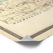 ウィスコンシン州のシーボイガン郡の州の地図 ポスター (角)