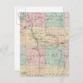 ウィスコンシン州のシーボイガン郡の州の地図 ポストカード (正面/裏面)