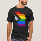 ウィスコンシン州のプライドLGBTQプログレスプライド Tシャツ (正面)