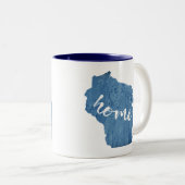 ウィスコンシン州の家 木目調 ツートーンマグカップ (正面右)