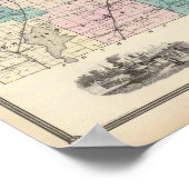 ウィスコンシン州の州ウィネバゴ郡の地図 ポスター (角)