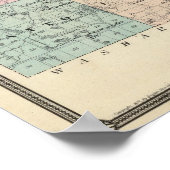 ウィスコンシン州の州ウォパカ郡の地図 ポスター (角)