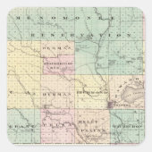 ウィスコンシン州の州シャワノ郡の地図 スクエアシール (正面)