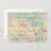 ウィスコンシン州の州シャワノ郡の地図 ポストカード (正面/裏面)