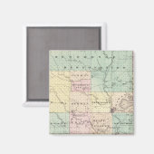 ウィスコンシン州の州シャワノ郡の地図 マグネット (正面/裏面)