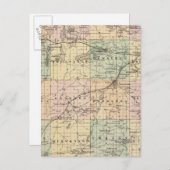 ウィスコンシン州の州ワウケシャ郡の地図 ポストカード (正面/裏面)