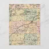 ウィスコンシン州の州ワウケシャ郡の地図 ポストカード (正面)