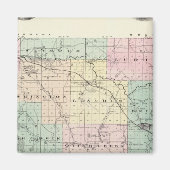 ウィスコンシン州の州、オークレア郡の地図 マグネット (正面)