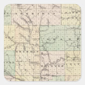 ウィスコンシン州の州、ダン郡の地図 スクエアシール (正面)