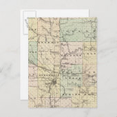 ウィスコンシン州の州、ダン郡の地図 ポストカード (正面/裏面)