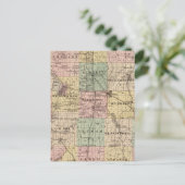 ウィスコンシン州の州、ドッジ郡の地図 ポストカード (スタンド正面)