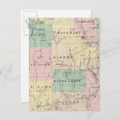 ウィスコンシン州の州、バロン郡の地図 ポストカード (正面/裏面)