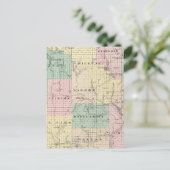 ウィスコンシン州の州、バロン郡の地図 ポストカード (スタンド正面)