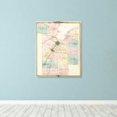 ウィスコンシン州の州、ブラウン郡の地図 キャンバスプリント (インサイチュ (ウッドフロア))