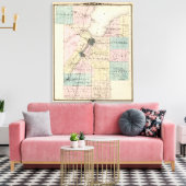 ウィスコンシン州の州、ブラウン郡の地図 キャンバスプリント (インサイチュ (リビング))