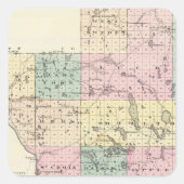 ウィスコンシン州の州、ポーク郡の地図 スクエアシール (正面)