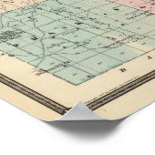 ウィスコンシン州の州、ミルウォーキー県の地図 ポスター (角)