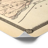 ウィスコンシン州の州、リッチランド郡の地図 ポスター (角)