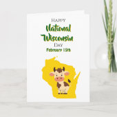 ウィスコンシン州の記念日おめでとう！2月15日 カード (正面)