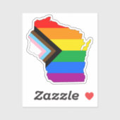 ウィスコンシン州の誇り LGBTQ プログレスプライド シール (シート)