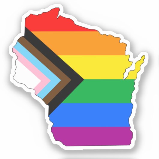 ウィスコンシン州の誇り LGBTQ プログレスプライド シール (正面)