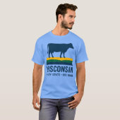 ウィスコンシン州の酪農州のレトロな牛 Tシャツ (正面フル)
