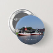 ウィスコンシン州の2つの河川ボタン 缶バッジ (正面&裏面)