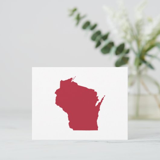 ウィスコンシン州への白と赤の移行発表 ポストカード (スタンド正面)