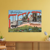 ウィスコンシン州ウォルソー – ラージ・レター・シーン キャンバスプリント (インサイチュ (リビング))