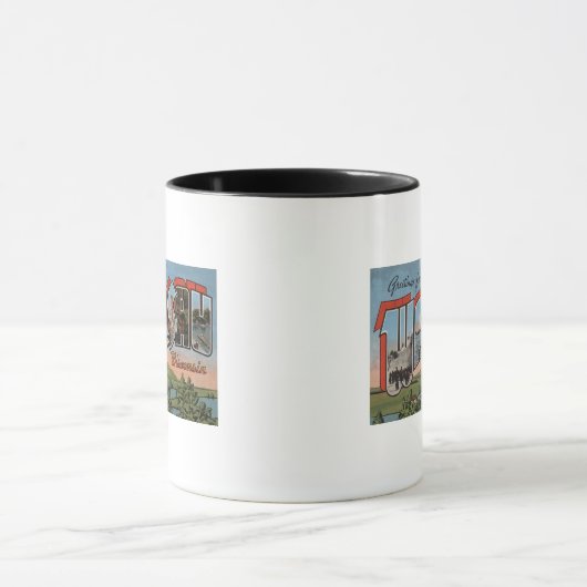 ウィスコンシン州ウォルソー – ラージ・レター・シーン マグカップ (中央)