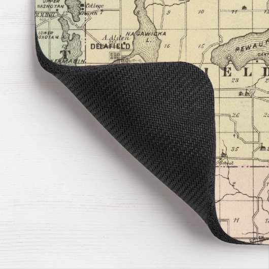 ウィスコンシン州ウォーケシャ郡州図 マウスパッド (コーナー)