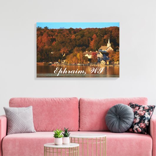 ウィスコンシン州エフライムの夕暮れ キャンバスプリント (インサイチュ (リビング))