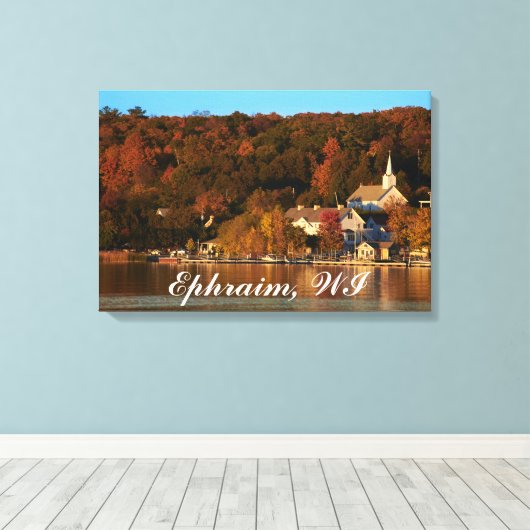 ウィスコンシン州エフライムの夕暮れ キャンバスプリント (インサイチュ (ウッドフロア))