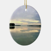 ウィスコンシン州オコノモウォック湖ラベル セラミックオーナメント (右)