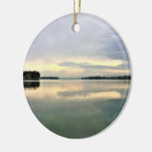 ウィスコンシン州オコノモウォック湖ラベル セラミックオーナメント (左)