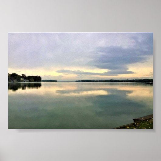 ウィスコンシン州オコノモウォック湖ラベル ポスター (正面)